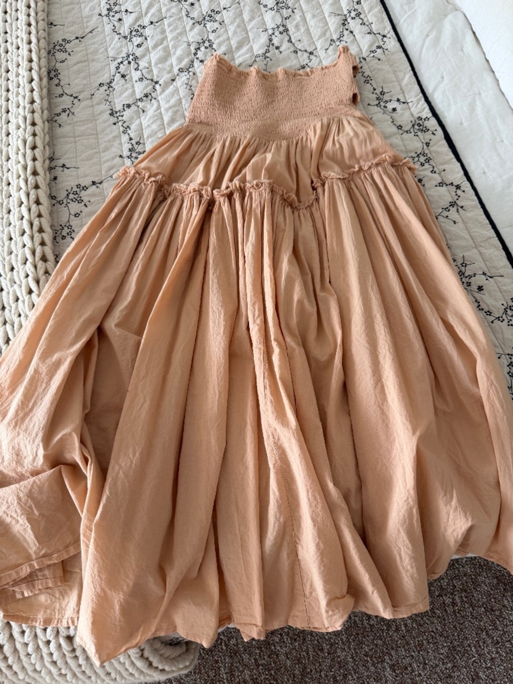 Strapless Peach Maxi Dress